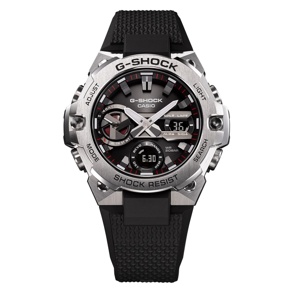 Jam Tangan Pria G-Shock G-Steel GST-B400 Black Strap Stainless Silver