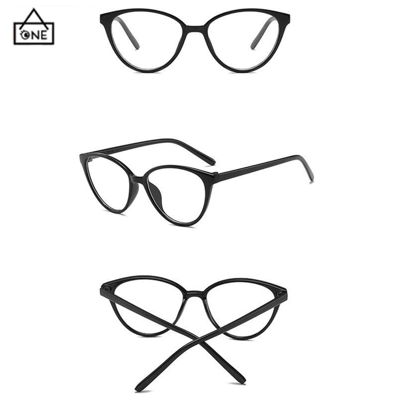 COD❤️kacamata Korea Wanita Kacamata Anti Radiasi Retro Wanita Fashion Cat Eye Eyeglasses Versatile Optical Glasses UV400 Bingkai-A.one