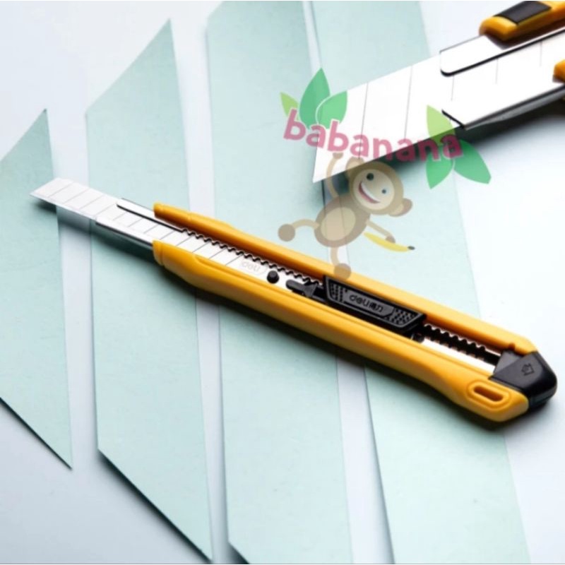 Deli DL009B SK4 cutter pisau tajam anti lock hobi tamiya gundam kuning