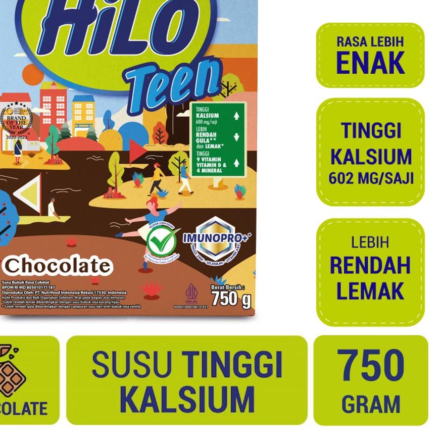 

◙ Hilo Teen Chocolate 750 gram - Susu Tinggi Kalsium Rendah Lemak ✬