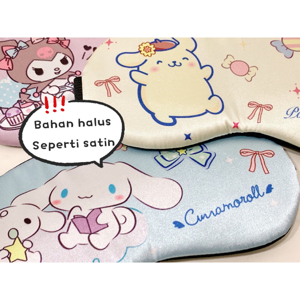 Sleep Mask Eye Cover Penutup Mata kacamata Tidur Sanrio melody cinamoroll kitty kuromi