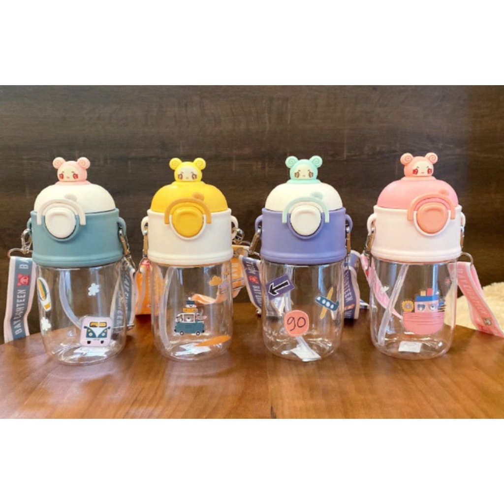 Botol Minum Anak Karakter Lucu 600ML Sedotan
