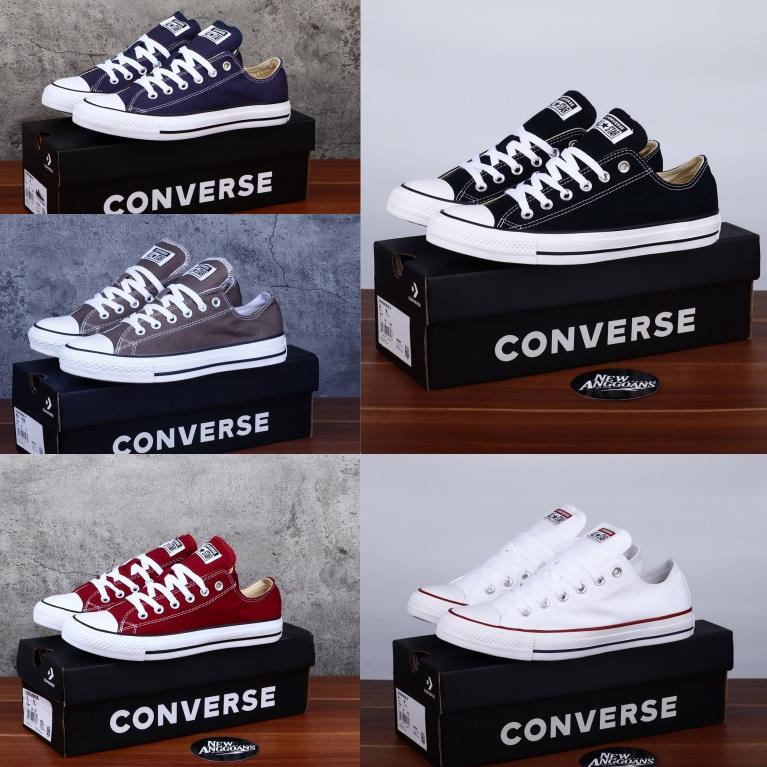 Murah (FREE ONGKIR) Sepatu converse allstar low black white Sepatu NB sekolah Pria Wanita TERLARIS