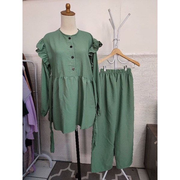 FLASHSALE Setelan celana crinkle
