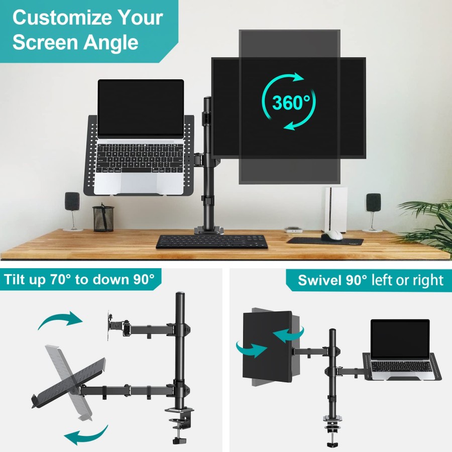 Bracket Monitor &amp; Stand Laptop Dual Arm ALL FOR WORK