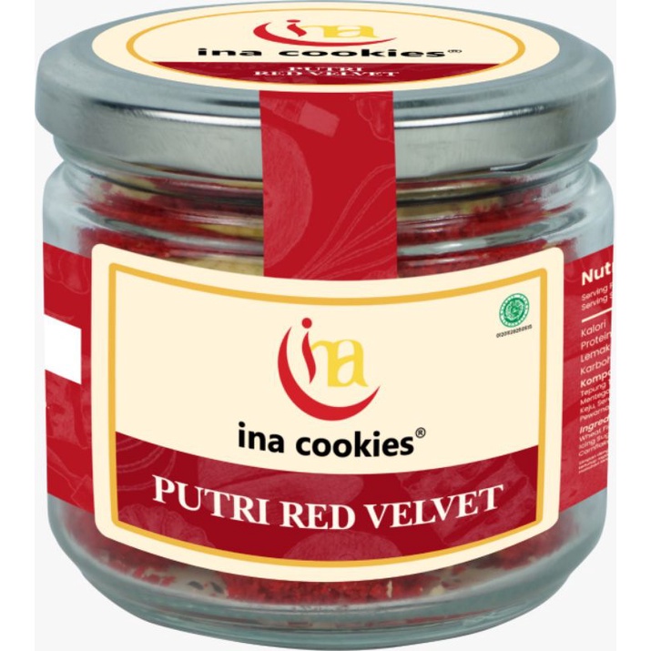 

INA COOKIES KEMASAN JAR KACA VARIAN PUTRI RES VELVET