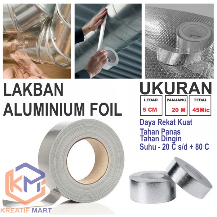 

Tape Aluminium Foil Tambal Panci Tahan Panas 5Cm X 20 Meter