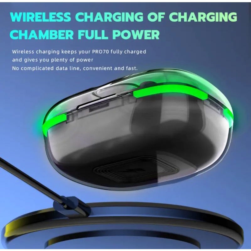PWRFM TWS PRO 70 HEADSET BLUETOOTH WIRELESS TWS GAMING V5.1