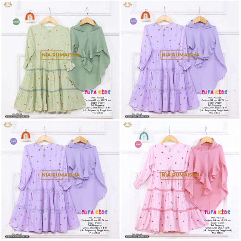 JUFA GAMIS ANAK BONUS KHIMAR BY NR
