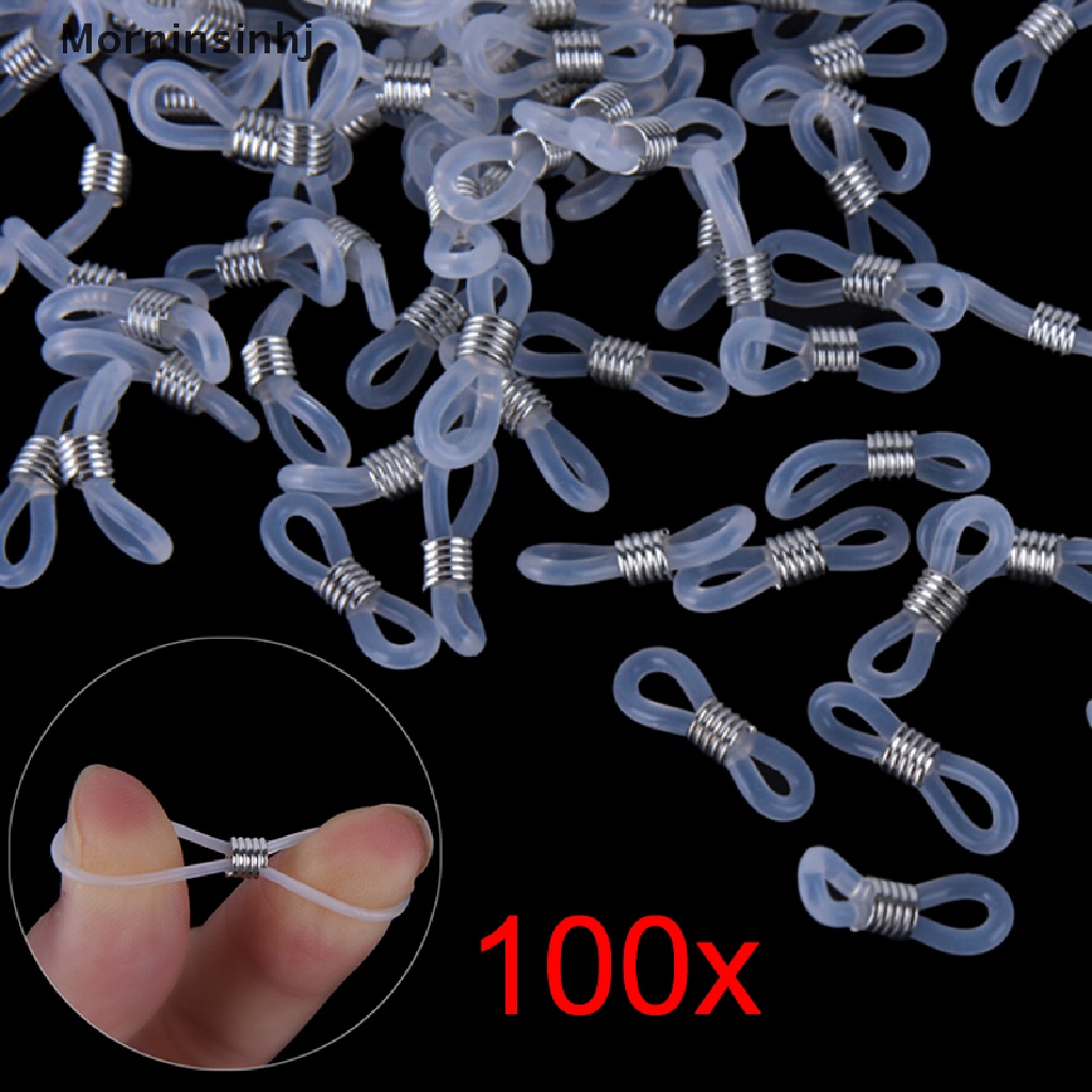 Mornin 100Pcs Kacamata Spectacle Chain Strap Holder Ujung Loop Karet DIY Fashion id