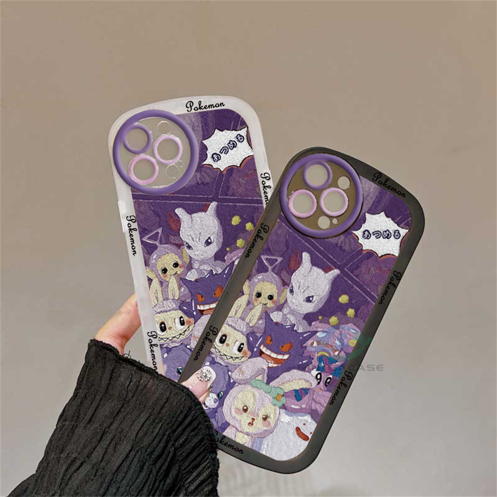 REALME Realme10 4G Realme5 5i 6i C3 C35 C33 C21Y C25Y C21 RealmeC11 C11 2021 C25 C15 C12 C2 Pokemon Dan StellaLou Lukisan Minyak in Purple Soft TPU Phone Case Binteacase