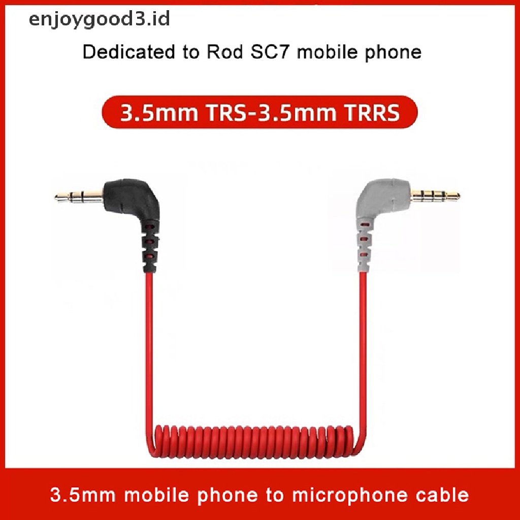 【 Rready Stock 】 3.5mm TRS to TRRS Microphone Cable Male to Male Right Angle Patch Adapter Cable （ ID ）