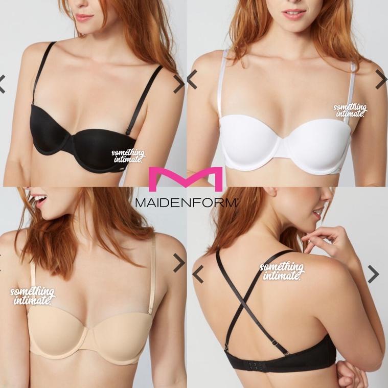 MURAH Maidenform Matte Strapless Multiway Pushup Lift Gel Bra Black Nude White Bh Kemben Import Push