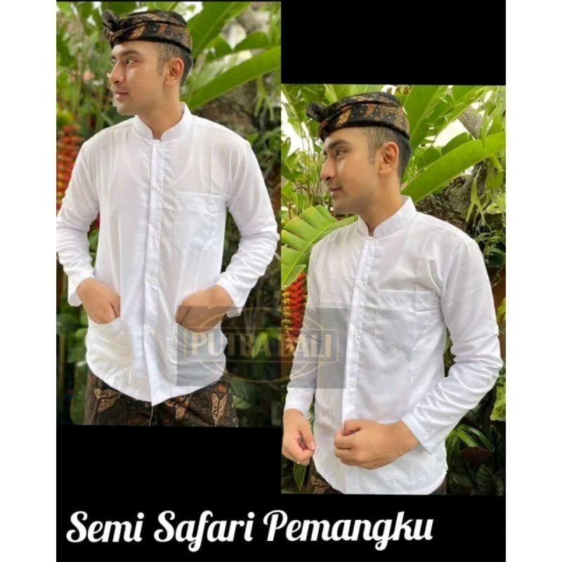 SEMI SAFARI PUTIH TANGAN PANJANG / SAFARI PREMIUM KATUN