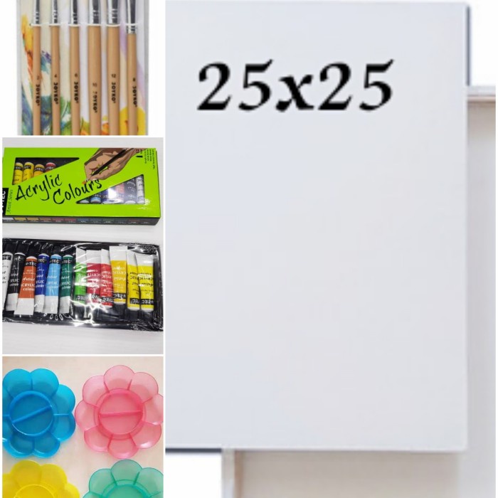 

DISKON WARNA/ Promo Paket Alat Lukis + Kanvas 25x25