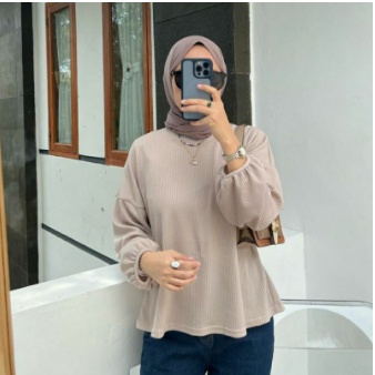 Limited Edition Outer Rajut Fristy Waffle Blouse Waffle Knit Premium