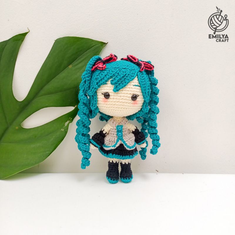 Boneka Rajut Hatsune Miku ( Hatsune Miku Amigurumi )