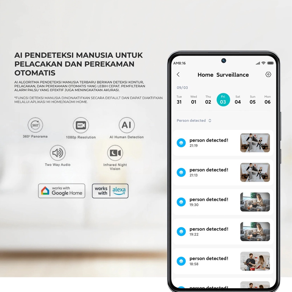 XIAOMI SMART CAMERA C200 1080P 360° /  IP CAM CCTV XIAOMI C 200 - GARANSI RESMI