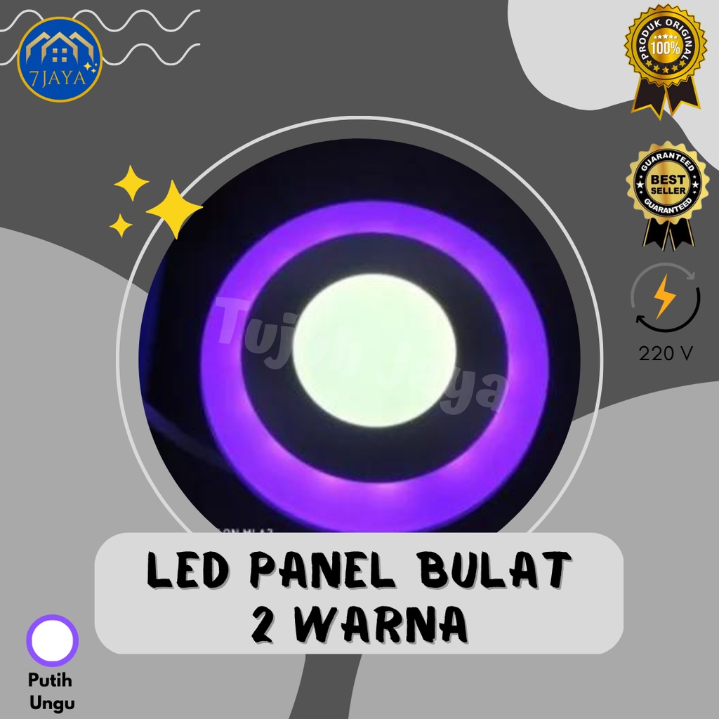 LED Panel Bulat 2 Warna - Putih Ungu