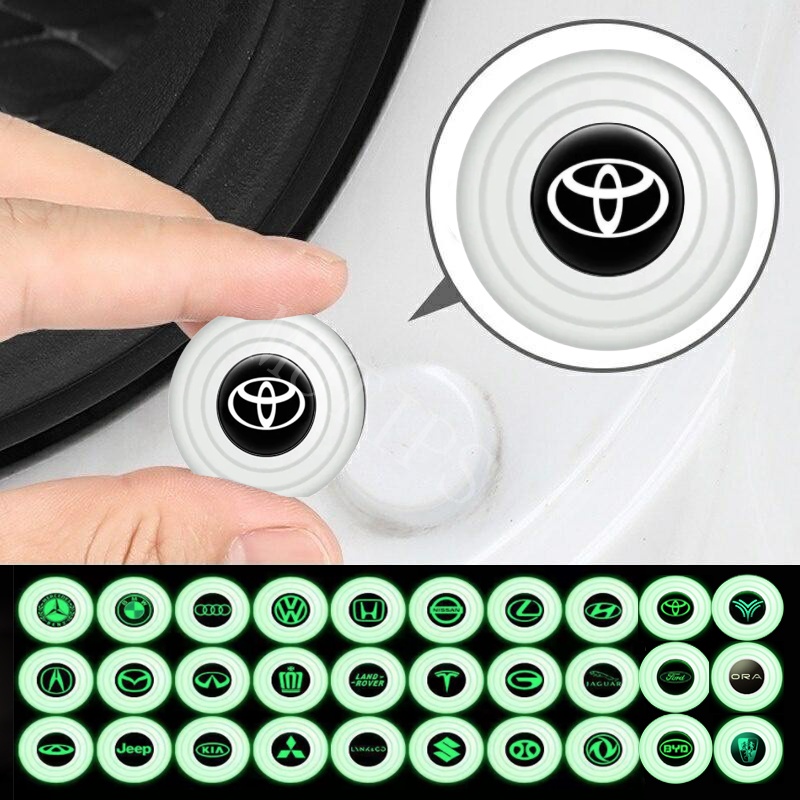 4/8pcs Baru Luminous Type Bagasi Pintu Mobil Anti Shock Tabrak Pad Silikon Stiker Mengurangi Kebisingan Penyangga Untuk Toyota Honda Wuling Suzuki