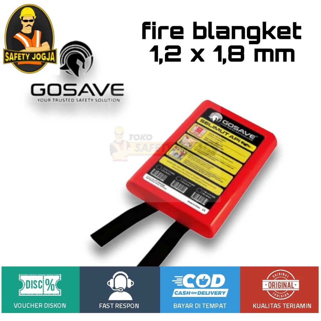 FIRE BLANKET 1,2 X 1, 8 M SELIMUT API - WELDING BLANKET GOSAVE EN1869