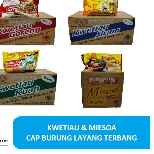 

♥ 1 Dus Isi 20 Bungkus Kwetiau Kuah / Goreng / Siram / Miesoa Kuah Cap Burung Layang Terbang ➹