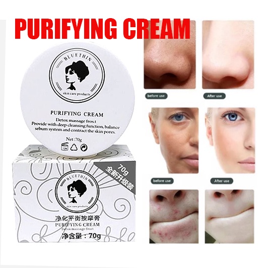 Purifying Cream Face Massage Whiteninng 70gr  Deep Cleansing Contract Pores - Krim Alat Detox Krim Detoks Cream Purify Balance Krim