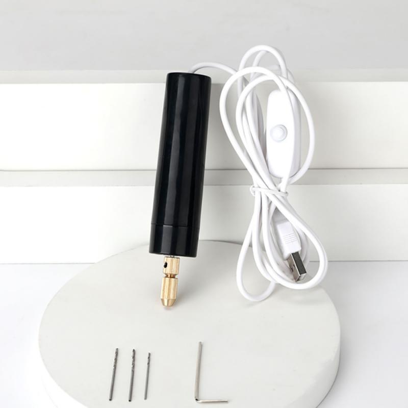BOR ELEKTRIK MINI PORTABLE MICRO USB DENGAN 3PC BITS DAN KABEL USB DC 5V HAND DRILL USB/ Mesin Bor Mini Obeng