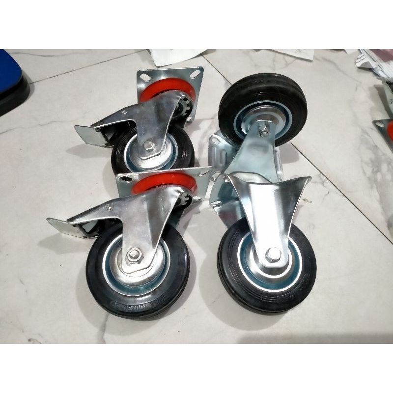 Roda rem 4 inchi roda rem hidup rem mati 4 inchi satu set 4pcs