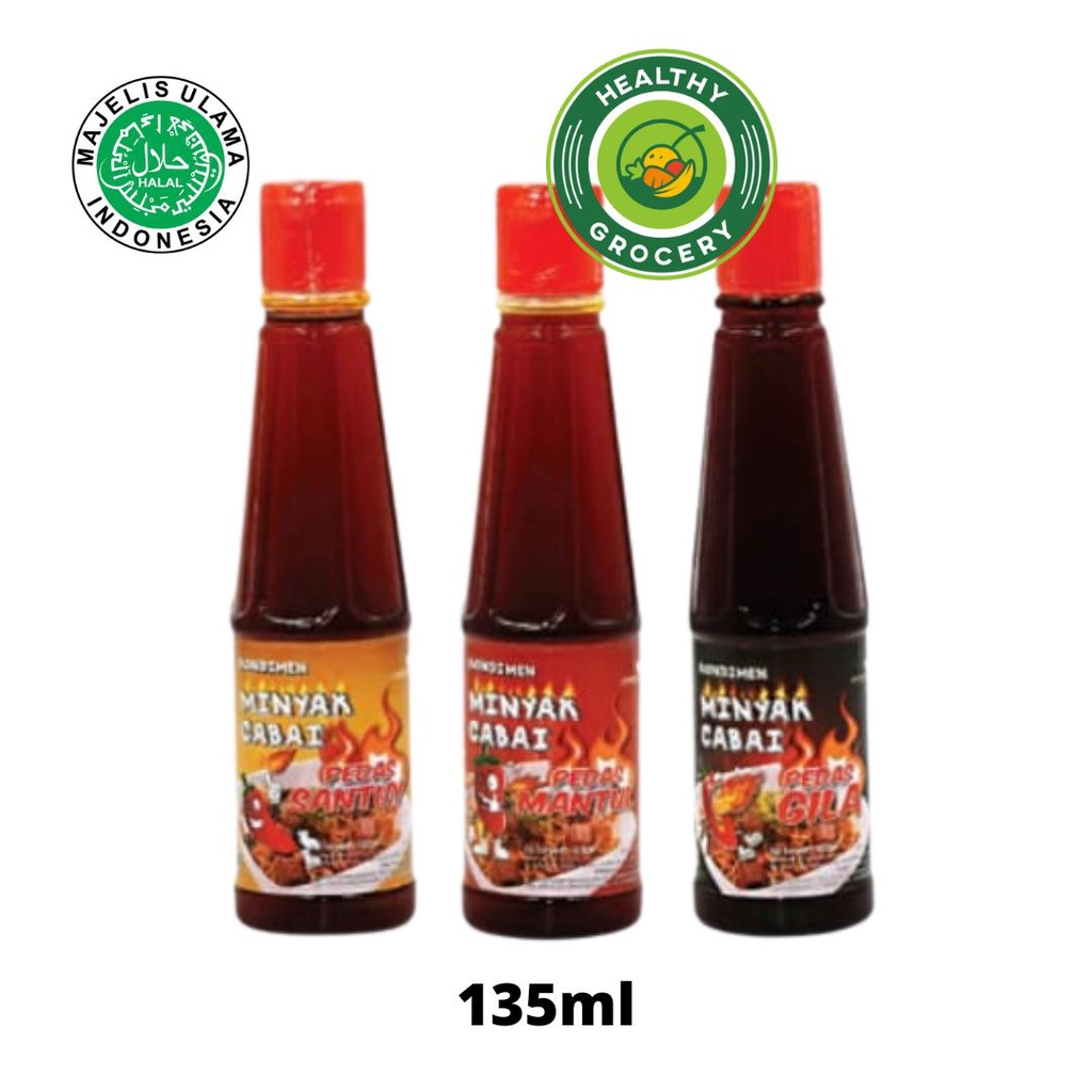 

Javasuperfood Minyak Cabai Pedas Gila / Minyak Cabai Mantul / Minyak Cabai Santuy 135ml / Minyak Cabe Pedas / JAVA SUPER FOOD
