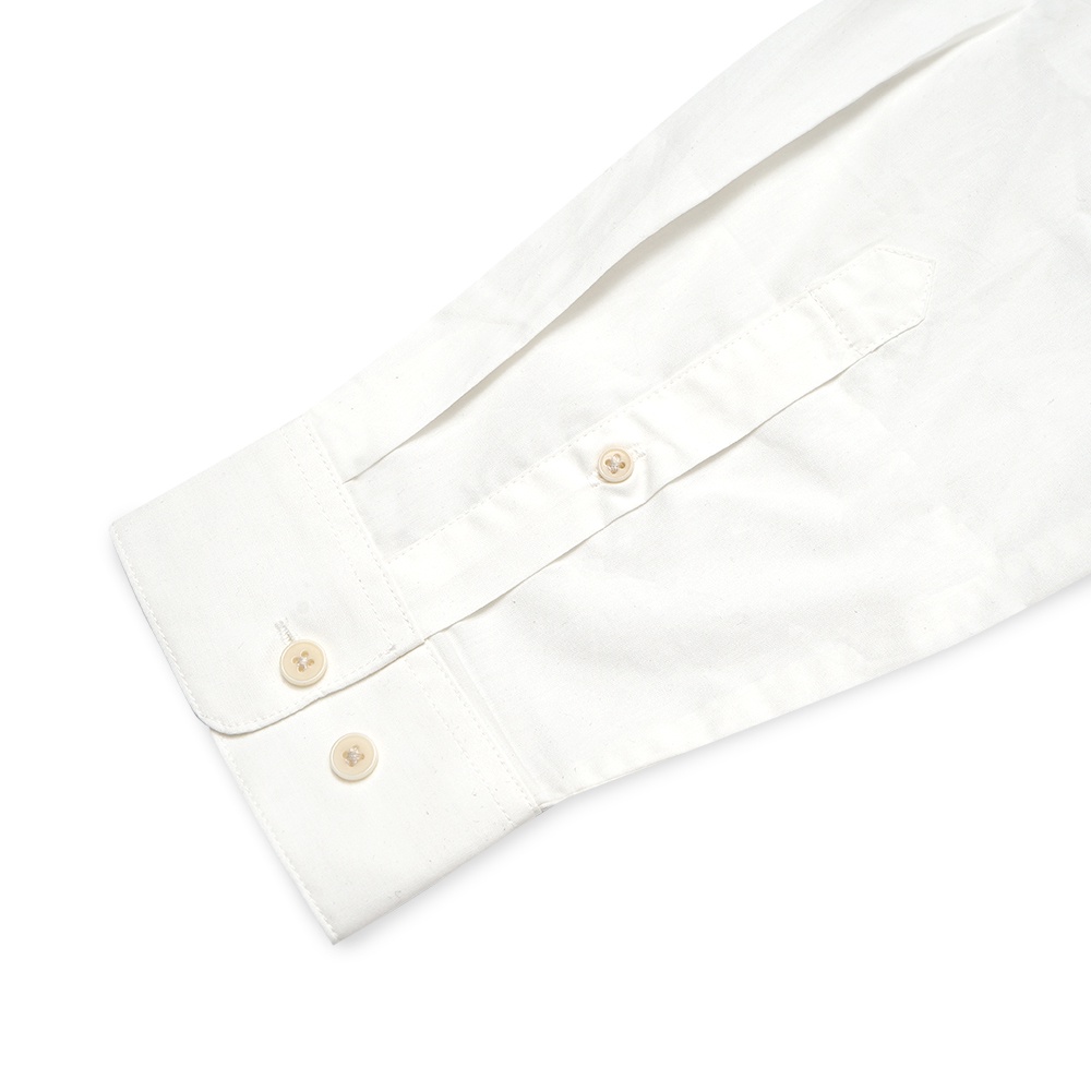 H&amp;M Relaxed Fit Cotton Long Sleeve Shirt Ivory White