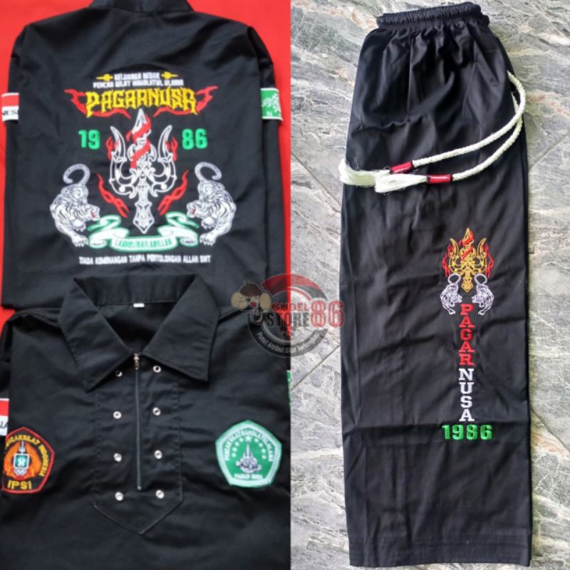 sakral bordir pagar Nusa resleting+warok (satu stel)