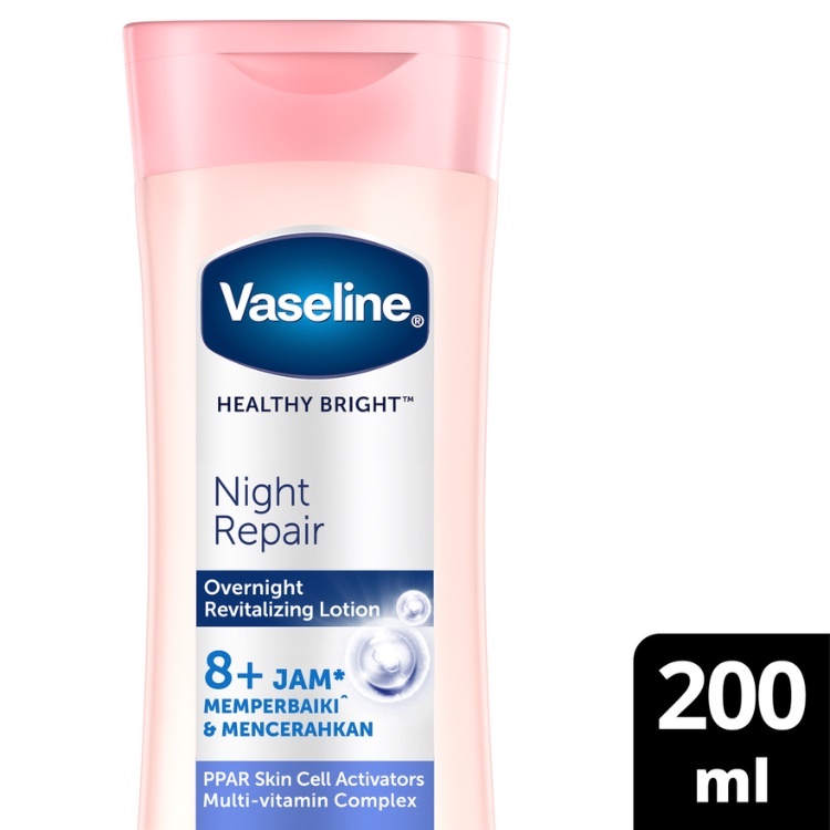 Vaseline Body Lotion Healthy Bright Night Repair / Brightening 200mL