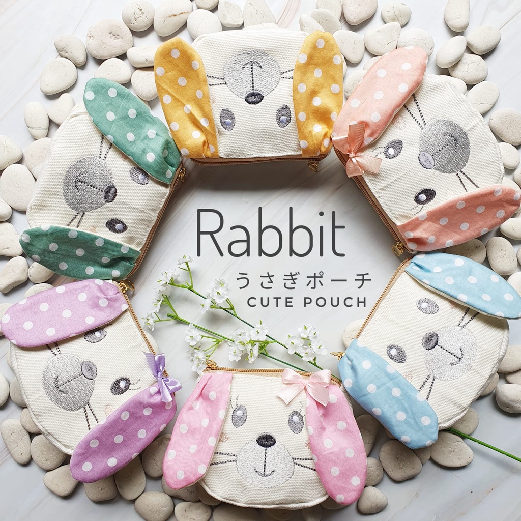 Rabbit Pouch Cute Canvas Kain Kanvas Canvas Bunny Kelinci Dompet New Baby Born Manyue Hampers