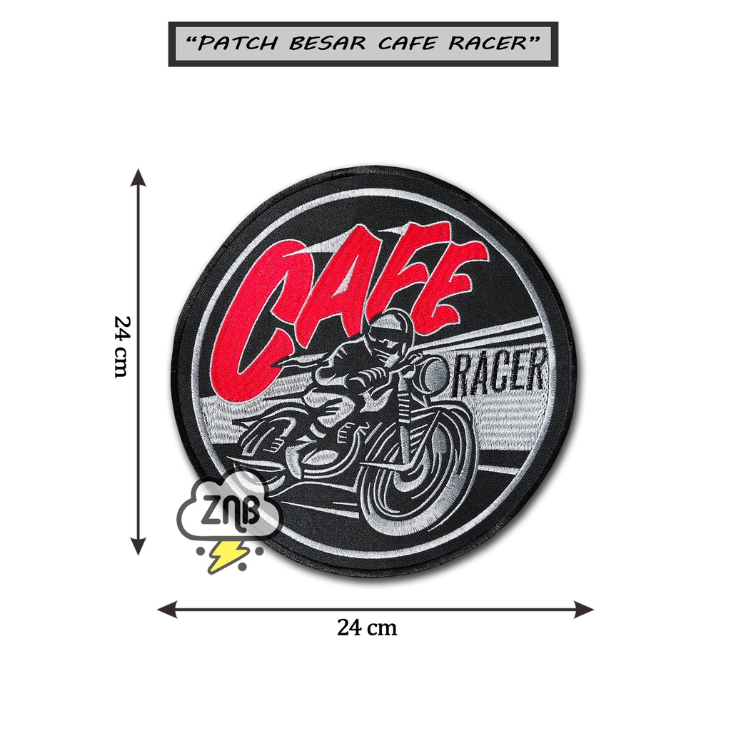 Patch Bordir Jahit Cafe Racer Emblem Motorcycles Patch Motor Satu Paket