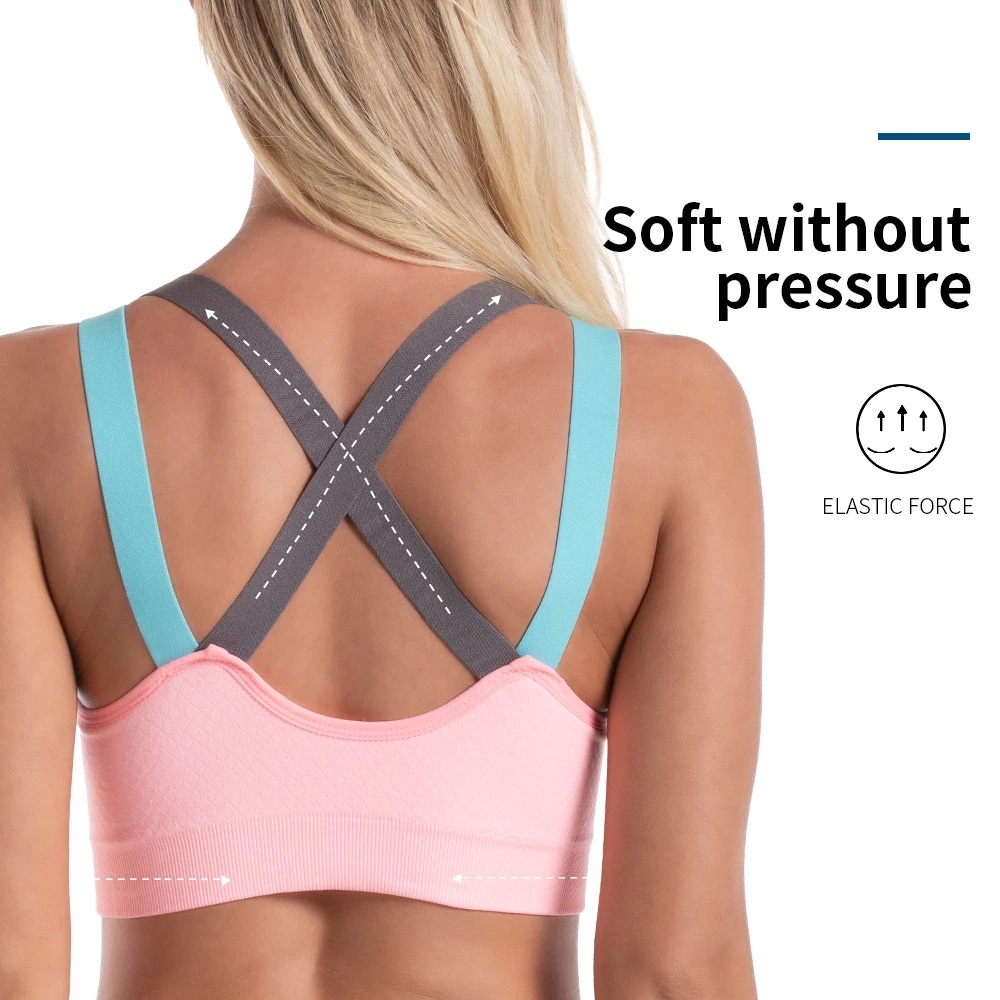 Sport Bra Gym Wanita Crop Top Zumba Bra Senam Wanita Aerobik Fitness Yoga Push Up Bh Olahraga Wanita 2082