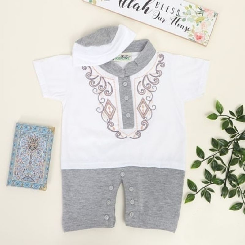 Setelan Koko Bayi Laki-Laki Free Peci / Baju Koko Photoshoot Newborn / Baju Koko Aqiqoh Bayi 100% Cotton