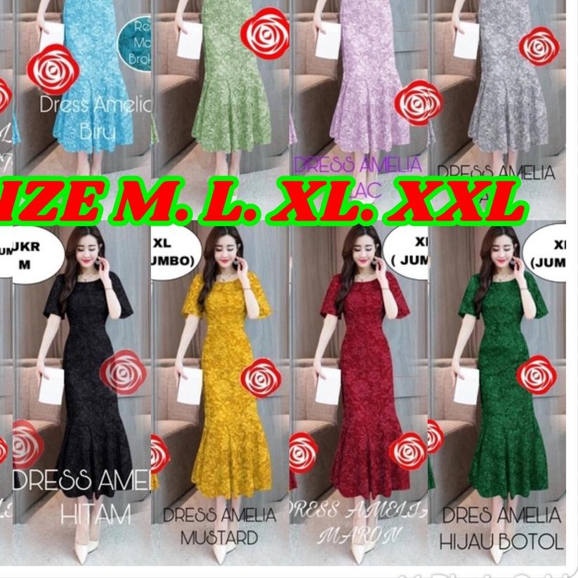☀ DRES AMELIA JUMBO/DRESS AMELIA/ungu lilac/DRESS MERMAID BRUKAT DUYUNG DRESS BRUKAT PESTA DRESS PAR
