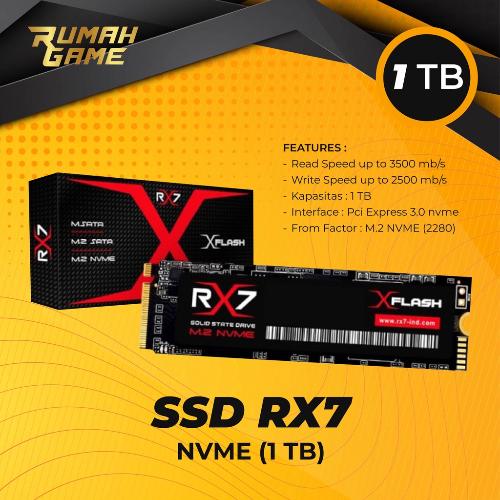 SSD M2 NVME 1TB / M.2 NVME/ M2NVME 1TB RX7 RESMI (GARANSI 3 TAHUN)