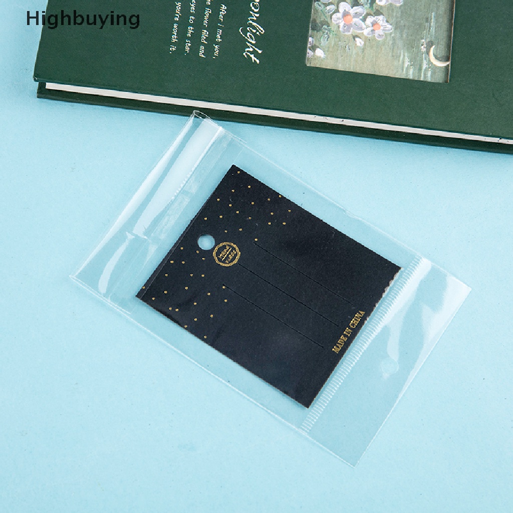 Hbid 50PCS Hairpin Black Paper Earring Card Holder Kertas Jepit Rambut Kalung Display Kartu Karton Hang Tag Senada Packaging Bag Untuk Membuat Kemasan Perhiasan Diy Glory