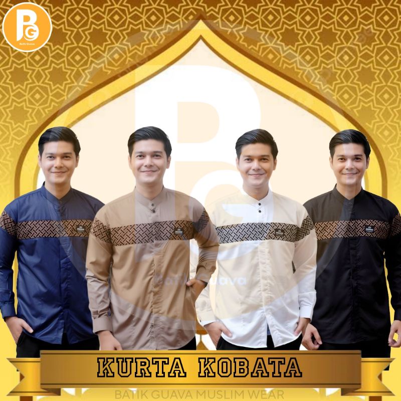 MUSLIM WEAR SPESIAL RAMADHAN 2023 - KOKO KURTA PRIA DEWASA - KOKO KURTA KOBATA M L XL - FASHION MUSLIM PRIA