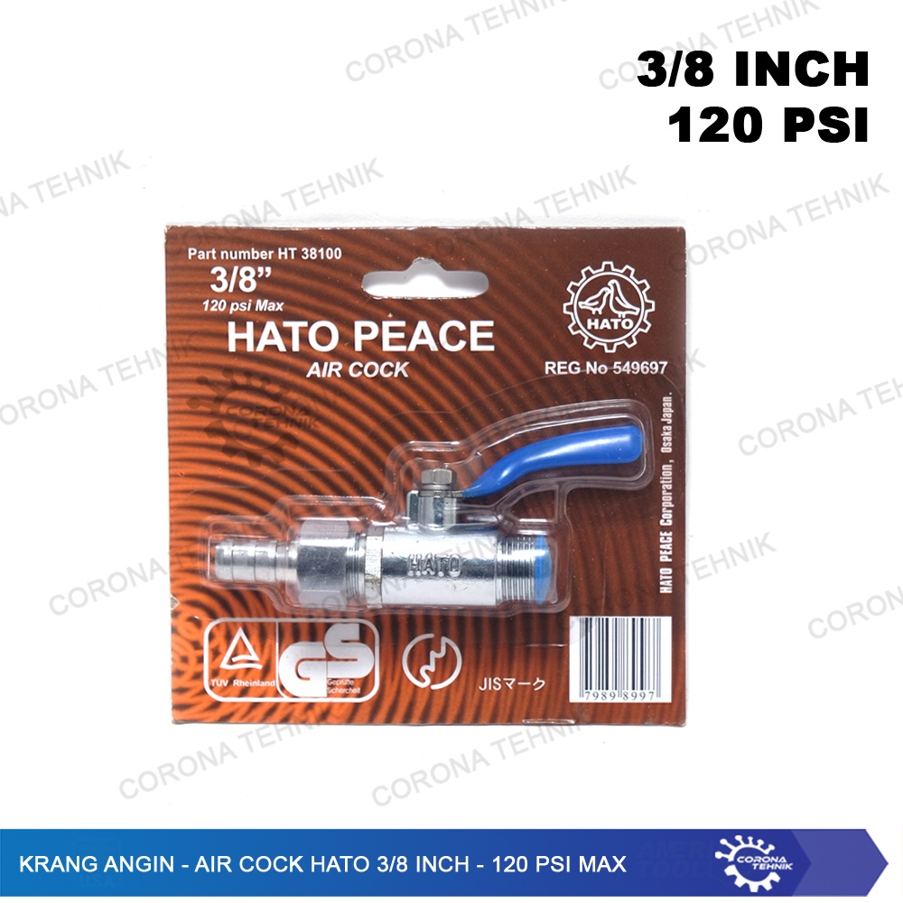 Air Cock Hato 3/8 Inch - 120 Psi Max-Kran Angin