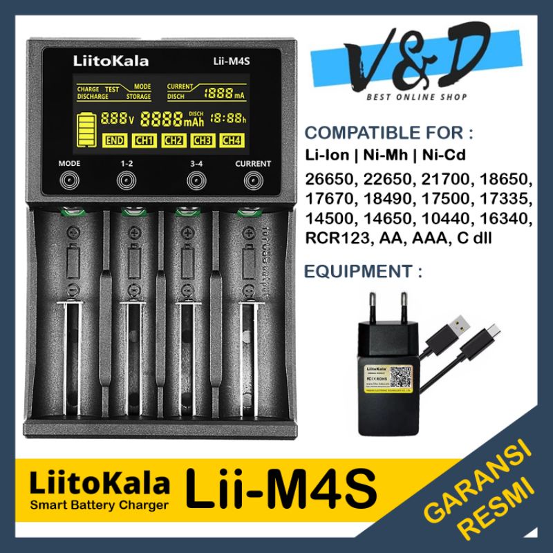 Dreambrown_ Charger Baterai Liitokala Lii M4S Original