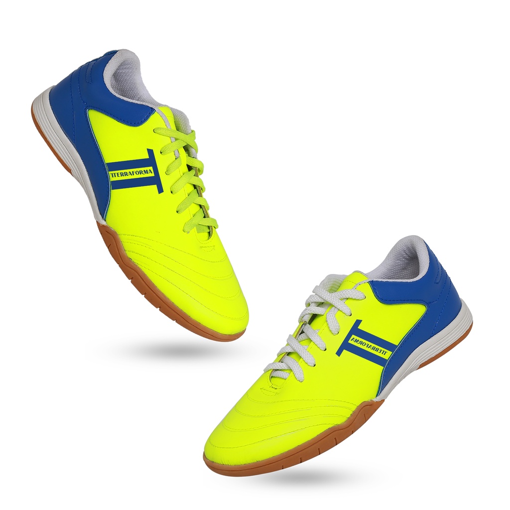 TY002 | Sepatu Olahraga Unisex Futsal Joging Kuning Biru Running Original | FORIIND Terraforma