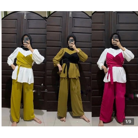 LESTI SET / SETELAN WANITA ONESET CRINKLE