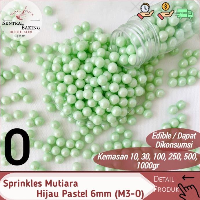 

SPR-185 Sprinkle Mutiara Hijau Pastel 6mm (M3-O) Springkel Springkle