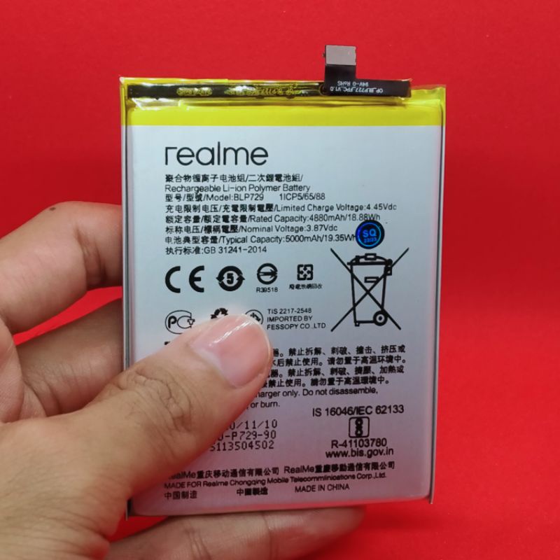 Batre Baterai Realme C3 / C11 BLP729 Original Battery