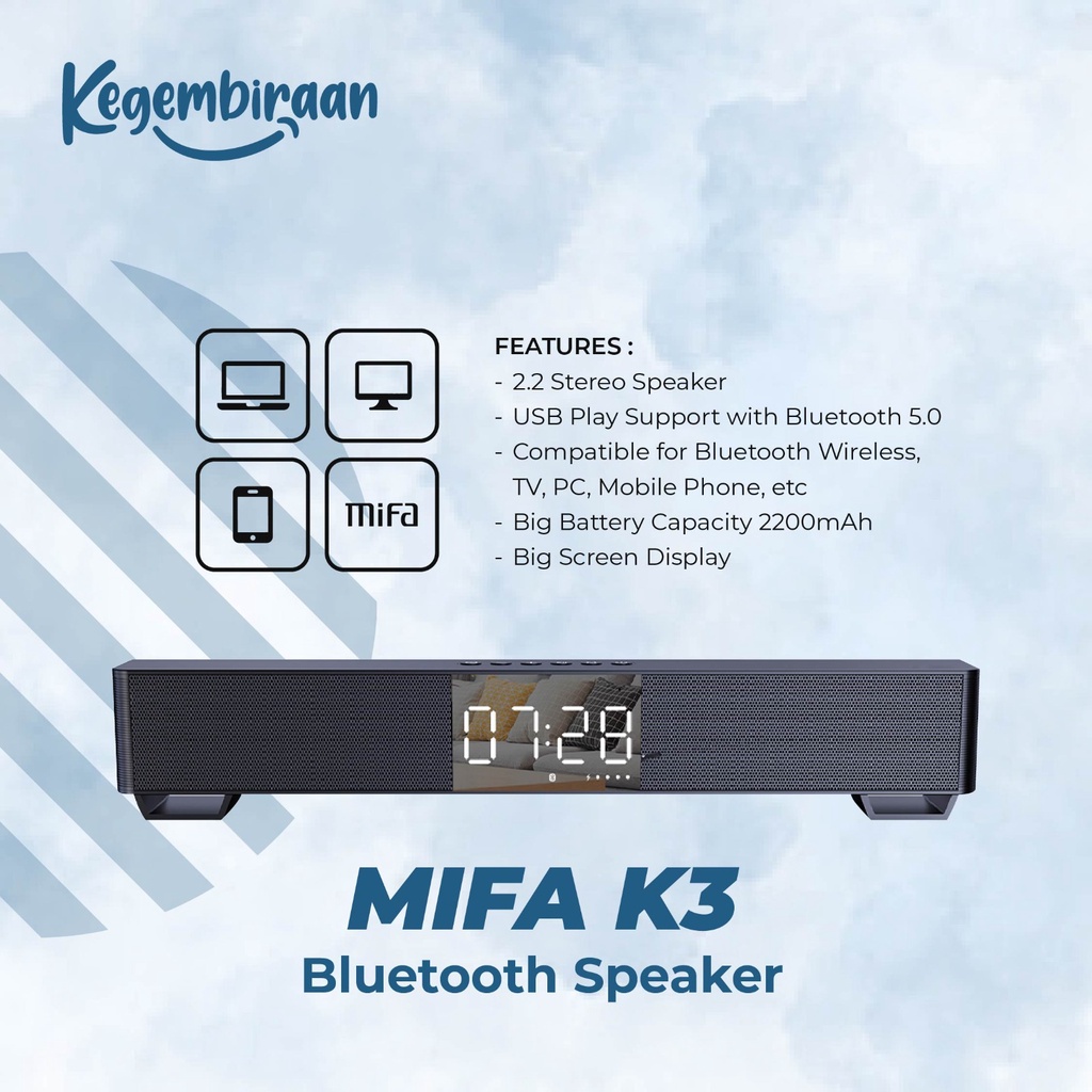 MIFA K3 Soundbar Speaker Wired & Wireless BLUETOOTH 5 TWS