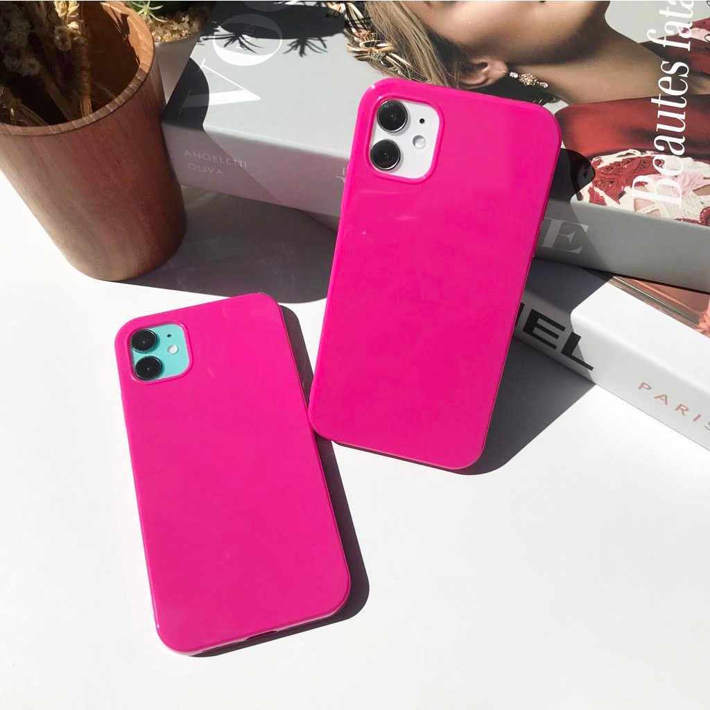 Glossy Silicone case iphone 7 8 plus x xs xr max 11 12 13 14 pro max