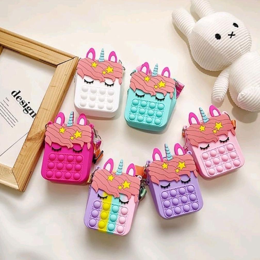 Sling Bag Anak Tas Pop It Unicorn